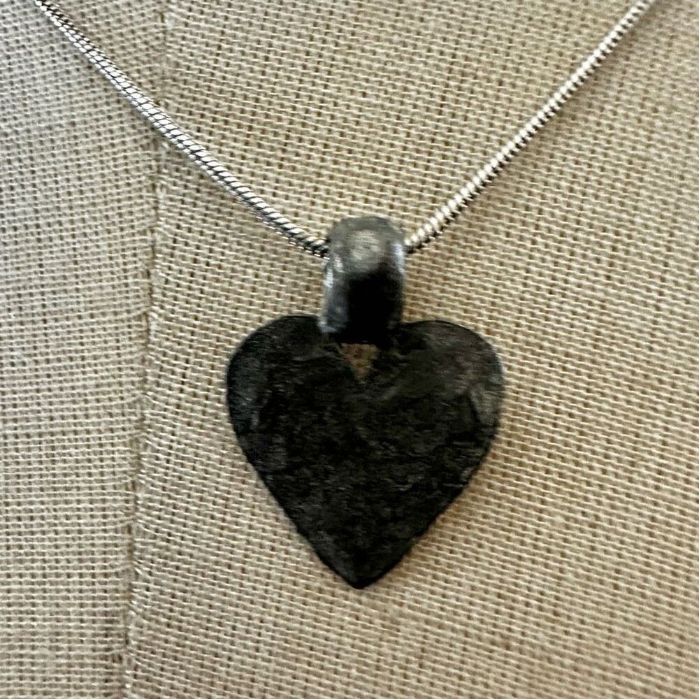 Rustic  Metal Heart  pendant Necklace